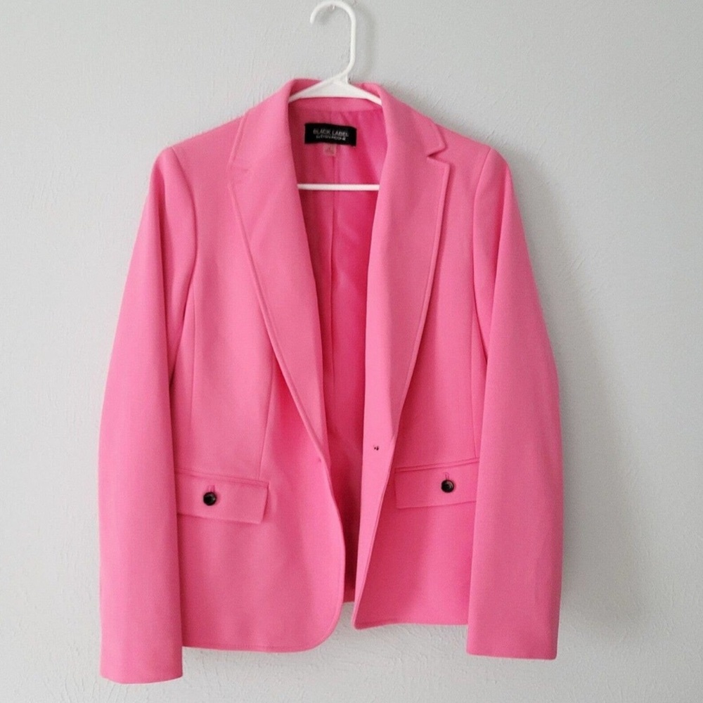 Black label by Evan Picone Pink Blazer Structured Suit Jacket - Picture 2 of 6